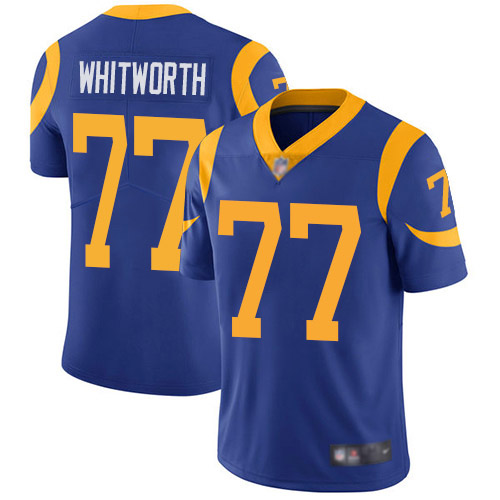 Los Angeles Rams Limited Royal Blue Men Andrew Whitworth Alternate Jersey NFL Football 77 Vapor Untouchable